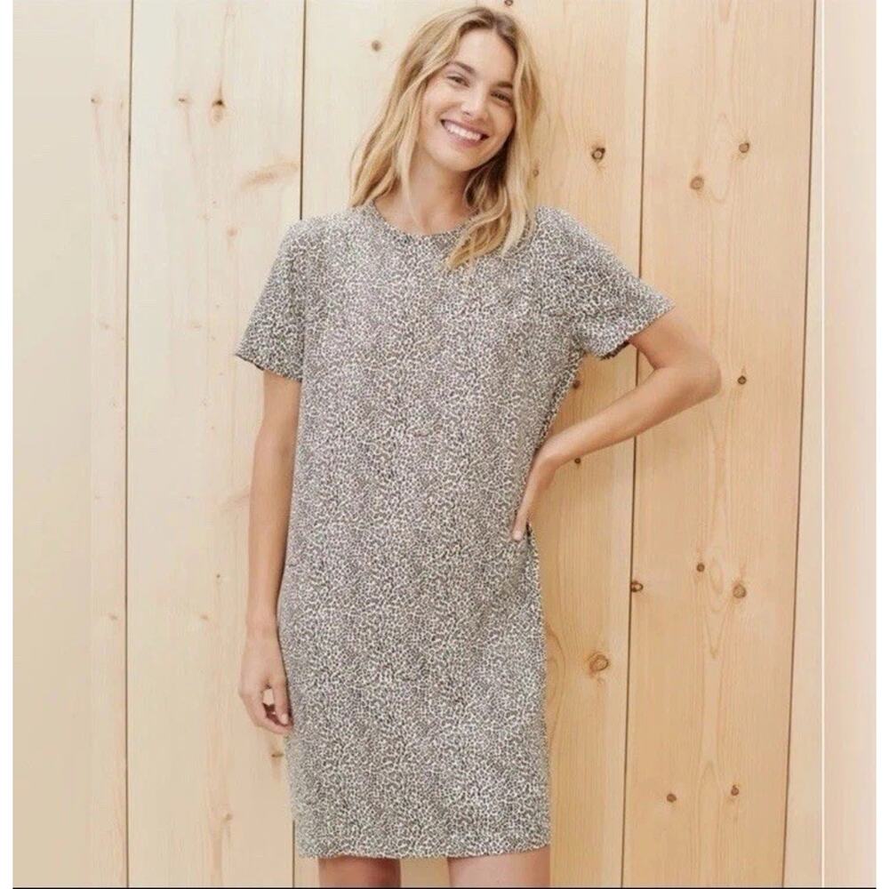 Jenni Kayne Leopard T-Shirt Dress Medium Animal Print